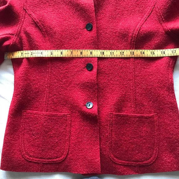 Valerie Stevens red vintage wool blend blazer 4P - Picture 6 of 7